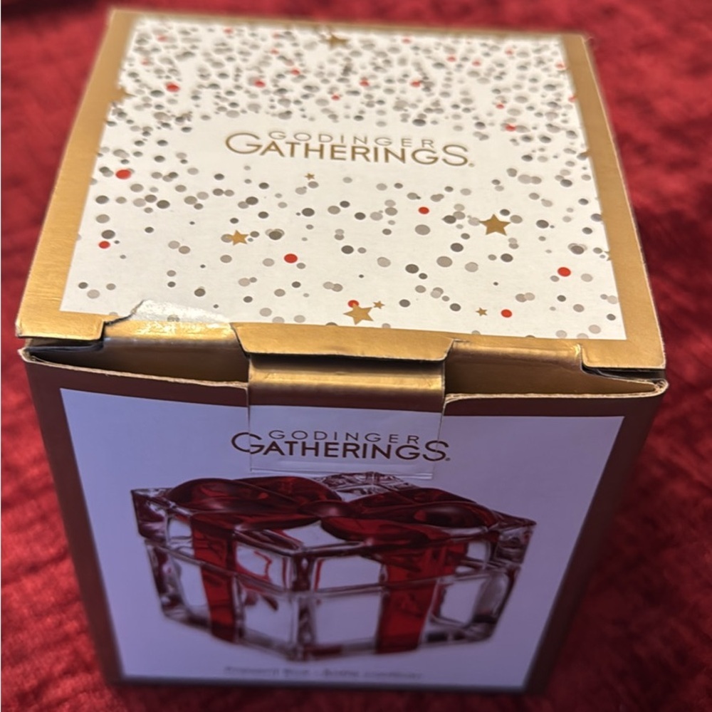 Godinger Red and Gold Holiday Decor Box